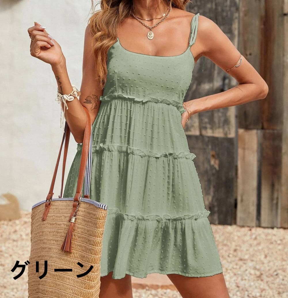 ニット素材キャミワンピース 体型カバー 大人女子 大きいサイズ対応